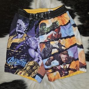 Marvel Avengers Kids Swim Trunks - Purple, Yellow, Black